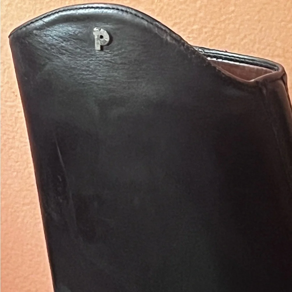 Petrie Black Leather Equestrian Dressage Pull On Women's Riding Boots
